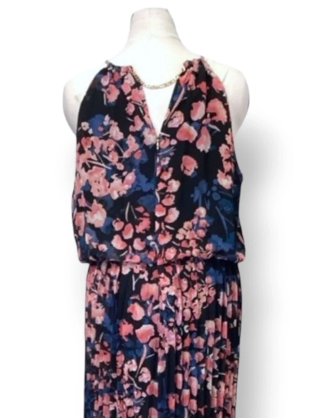 Thalia Sodi Women’s Halterneck Tricut Chain Strap Jumpsuit Floral Black XL